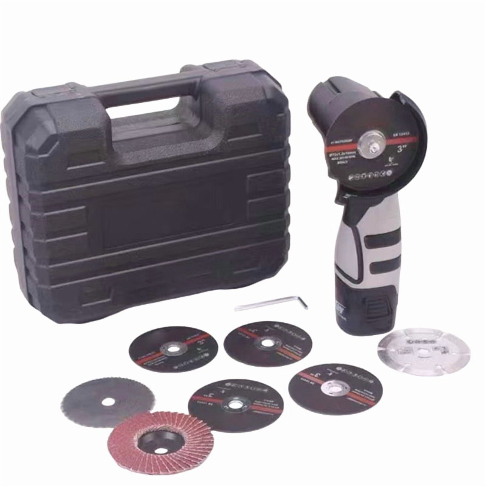 16.8V Cordless Electric Angle Grinder 6500r/Min LithiumBattery Mini Polishing Grinding Machine Diamond Cutting Power(US),As Shown