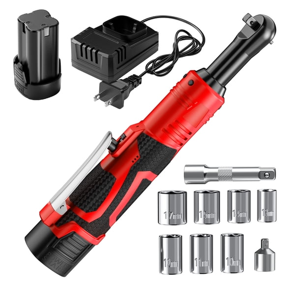 16.8V Cordless Ratchet Wrench Set | 550 RPM, Includes Battery & Quick Charger, Variable Speed, Ergonomic Grip, 3/8" Power Ratchet Tools Kit for Car Repair, Home, Automotive Maintenance