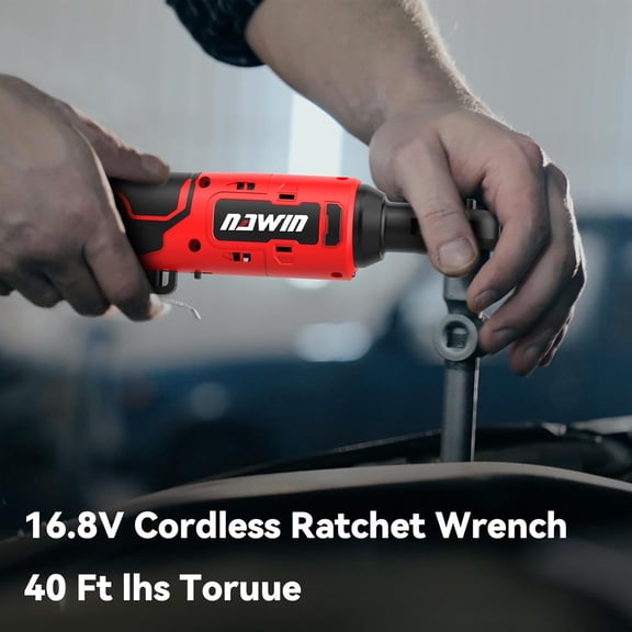 16.8V Electric Ratchet Wrench, 3/8" Cordless Ratchet with 2 Batteries, 40 Ft-lbs, Ultimate Mechanic Tool Set