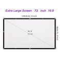 thumbnail image 1 of 16:9 Foldable Design Home translucent Projection Screen Film Theater Outdoor 120 inch Movie Video Screen for Projector, 1 of 6