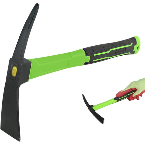 16.9-Inch Dual-Head Pick Mattock with Non-Slip Handle | Forged Steel Garden Hoe for Digging, Landscaping & Yard Work | Style 2