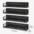 thumbnail image 1 of 16.9 Inch Wide Large Capacity Magnetic Spice Rack for Refrigerator, 4 Pack Metal Fridge Shelf, Black, 1 of 6