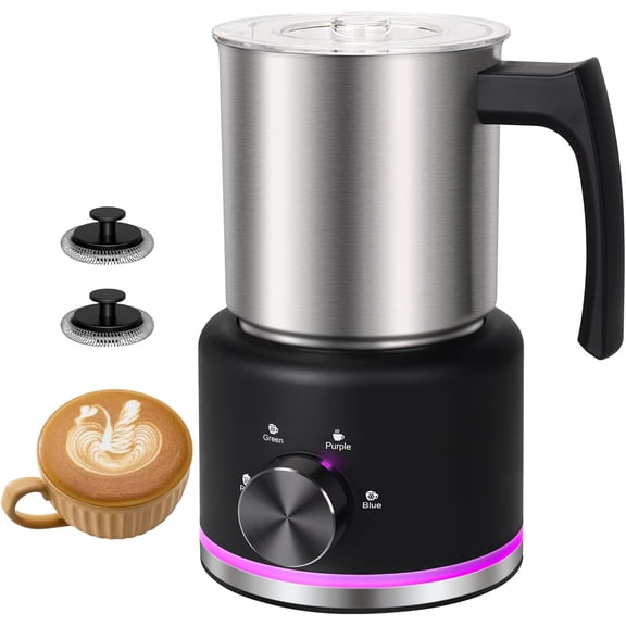 16.9 OZ Milk Frother and Steamer 4 in 1 Electric Milk Frother Dishwasher Safe Durable Silent Working Frother for Coffee Hot and Cold Foam Maker Black