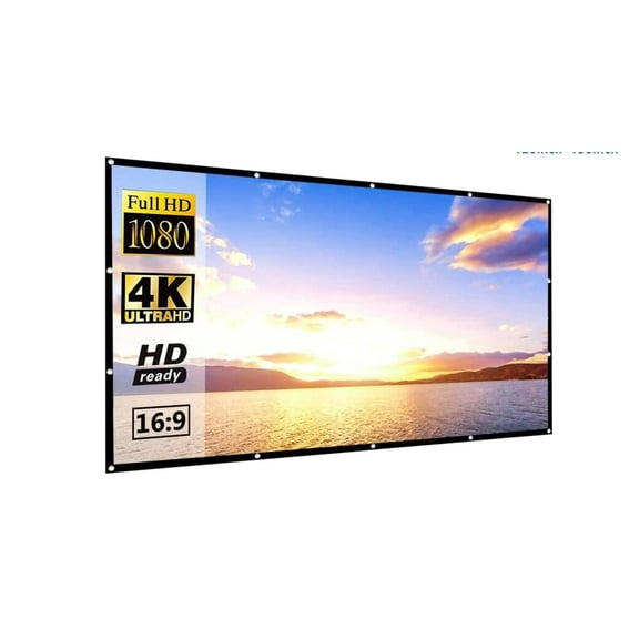 16:9 Portable Black Border With Holes Metal Projector Screen Curtain 80-150 Inch Home Outdoor Office HD Projector Screen ,Wrinkle-Resistant Design