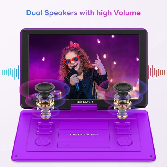 16.9" Portable DVD Player,Support Multiple DVD/CD Formats and USB/SD Card, 6 Hours Rechargeable Battery, Sync TV