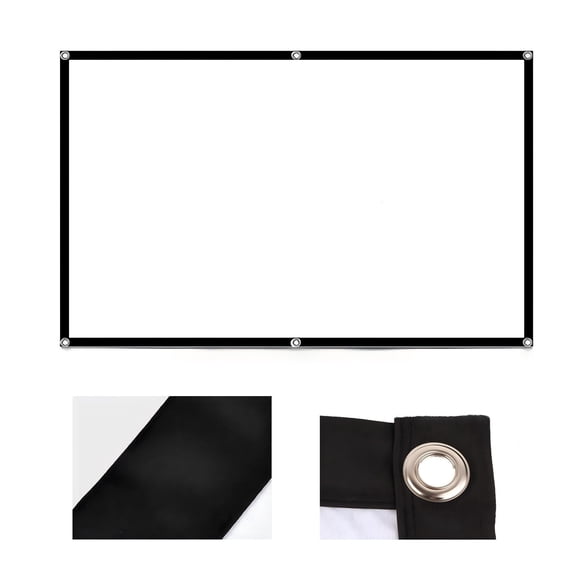16:9 Projection Screen,72 Inches Cloth Material,Projection Screen Curtain White Projector,Clear Picture Quality and Portable Design for Home Theaters and Outdoor Movies