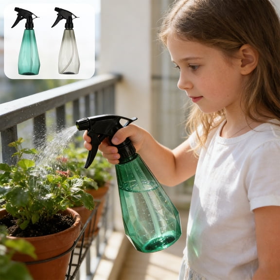 16.9 oz Plastic Plant Mister Spray Bottle - Refillable Garden Sprayer with Adjustable Mist Mode, Ergonomic Handle, Diamond Texture, Green or Gray