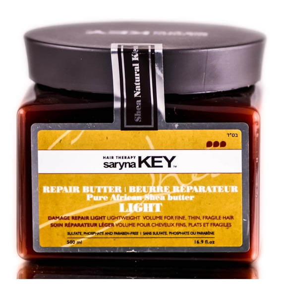 {16.9 oz} Saryna Key Damage Repair Light, Repair Butter Pure African Shea Butter LIGHT w/ SLEEKSHOP Hair Rat Tail Steel Pin Comb for Scalp