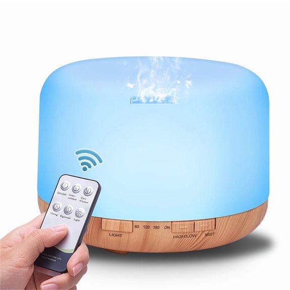 16.91oz Diffuser, with Remote Control And 10 Bottles, Advanced Soundwave Technology Diffuser, Suitable for Large Rooms, Home Humidifier Evaporator, Automatic Shutdown Timer, Dark/light Color
