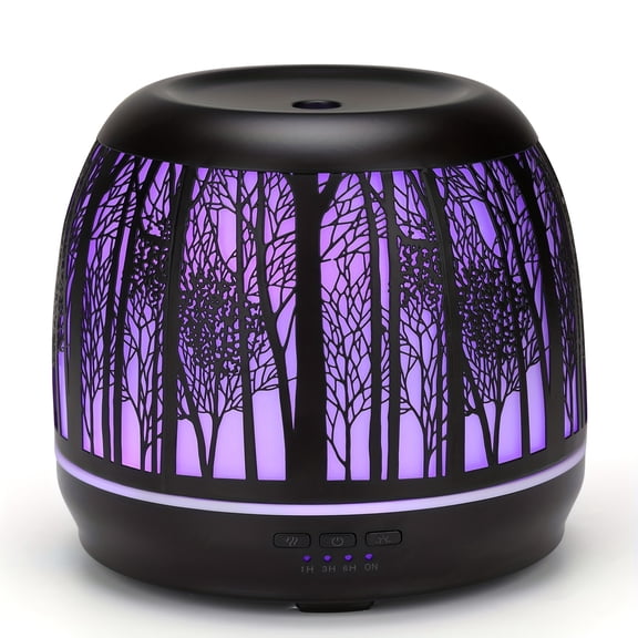 16.91oz Large-capacity Lamp, Essential Oil Diffuser, Metal Soundwave Technology Machine, with 7-color LED Lights, Cold Mist Humidifier, Timed Spray, Automatic Shutdown, Ideal Holiday Gift