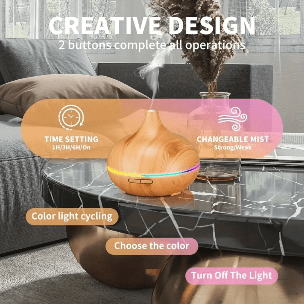 16.91oz Ultrasonic Aroma Diffuser Cool Mist Humidifier 6 Essential Oils ...