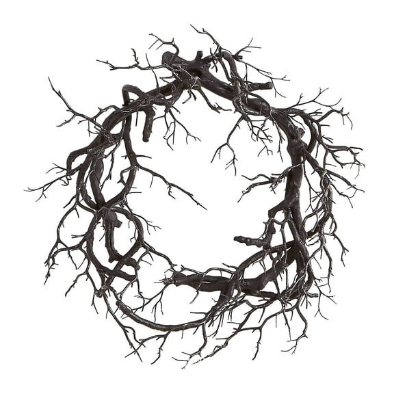 16.92 Inch Halloween Wreath Black Dead Branch Bat Garland Wreath with Led Lignhts Sparkling Hanging Decorations for Front Door Indoor Outdoor Halloween Party Home Decorations