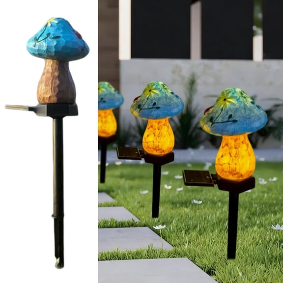 16.92 Inch Resin Solar LED Ground Stake Light, IP65 Waterproof Outdoor Courtyard Border Lamp, Auto Light Sensing Decorative Light for Garden Flowerbed Pathway Yard Landscape Decor