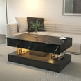 thumbnail image 1 of 16.93In High Led Coffee Table, Modern Coffee Table for Living Room, Living Room Tables, Large Living Room Furniture, Led Lights (Black), 1 of 11