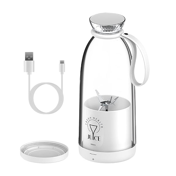16.9OZ Portable Blender Bottle TeqHome Electric Type-C Rechargeable Juice Cup for Smoothie Juice Shakes with 6 Blades for Kitchen Travel Office Sports Outdoors White
