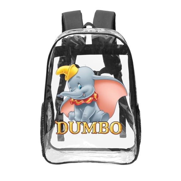 16.9in Dumbo Clear Backpack Clear Bag Heavy Duty Pvc Large Bookbags Transparent Bag For School Work