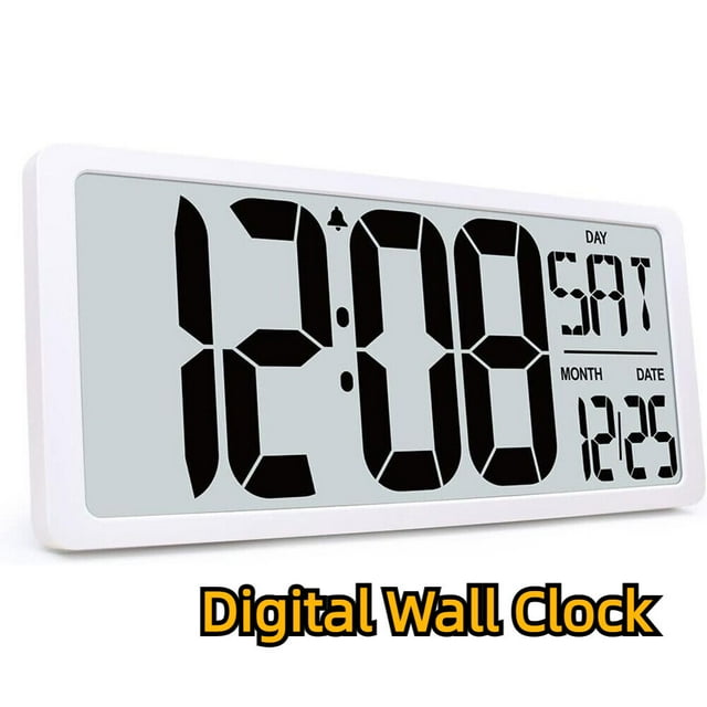 16.9in Extra Large Digital Wall Clock Alarm Clock with Date Temperature