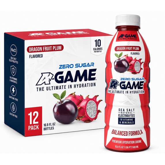 A-GAME Beverages Dragon Fruit Plum Zero Sugar-16.9oz - Case of 12