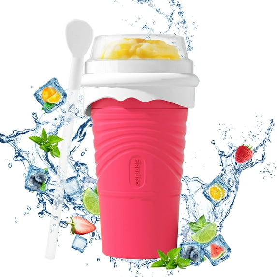 Kahopy 16.9oz Large Slushy Maker Cup, 500ml Quick Freeze Slushie Cup for Homemade Frozen Drinks