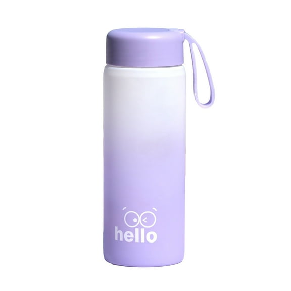 16.9oz Silicone Coated Small Glass Water Bottle with leak-proof Lid,Lightweight and portable for walking travel sport