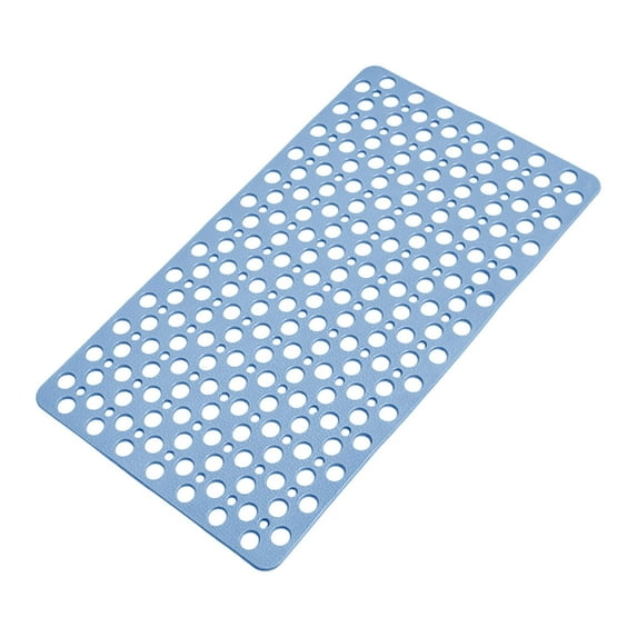 16.9x29.5in TPE Bathroom Floor Mat - Non-Slip Bathtub Mat with Suction Cups, Multi-Hole Drainage & Hanging Loop, Anti-Fall Shower Mat for Bath/Shower(Blue)