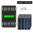 thumbnail image 1 of 16 AAA 1100mAh High Capacity Low Self Discharge 1.2v Ni-MH Rechargeable Batteries with 16 Slots Intelligent Fast LCD Indicator USB Battery Charger For 1.2V AA AAA C D Size Ni-MH Batteries, 1 of 10
