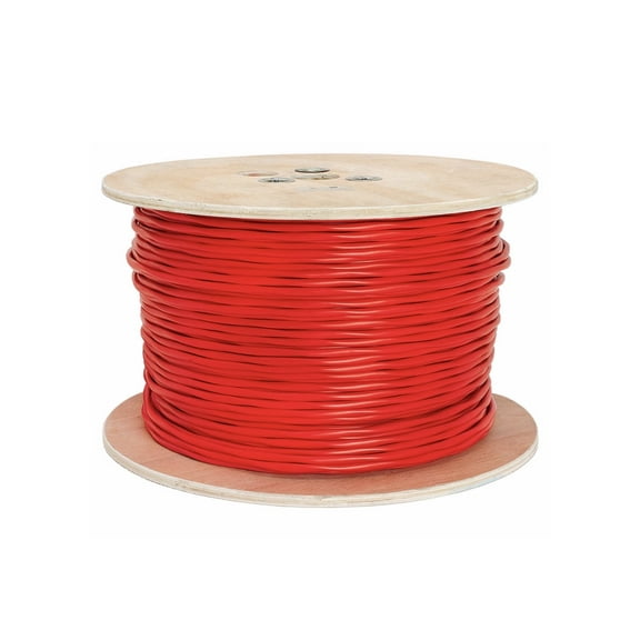 16 AWG 2/C Fire Alarm Cable Solid Shielded 100% Copper FPLP Plenum NYC Approved 150c LL5,LL39 1000 Ft Red,UL