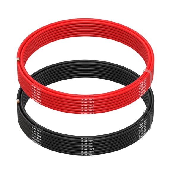 16 AWG Silicone Wire by MMOBIEL  16 Gauge Tinned Copper Cable, 2 x 16.4FT (1 Red & 1 Black), Flexible High Temp Electrical Wire for RC, Drones, Battery, LED, Automotive, Marine & DIY Projects