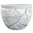 thumbnail image 1 of Red Lantern 16" Abstract Blue & Silver Porcelain Fishbowl Planter, 1 of 7