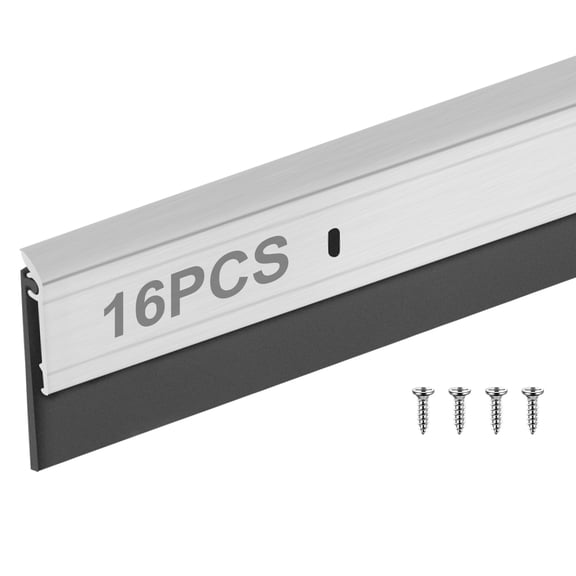 16 All-season Door Sweep For Bottom Of Exterior And Interior Aluminum Alloy Rubbermercial Weather Stripping Draft Stopper Threshold Seal (1-3/4 X 36 Inch)