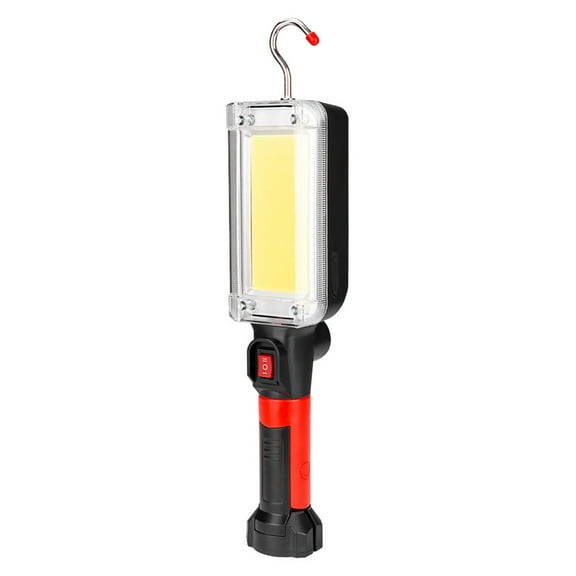 16-Angle Rechargeable LED Work Light - Portable Magnetic Flashlight with Hook, Super Bright for Car Service/Outdoor Repair/Work Site  Black 