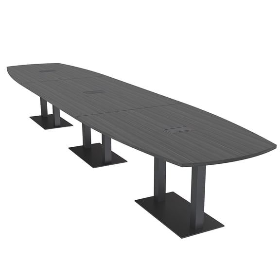 16' Arc Boat Modular Conference Table Black Bases Power And Data