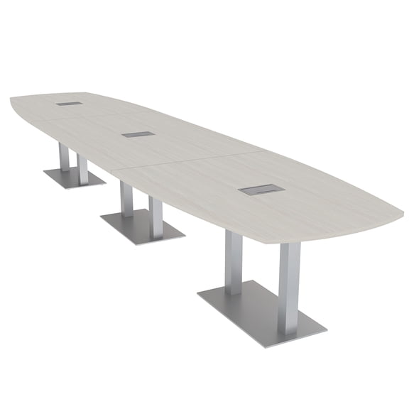 16' Arc Boat Modular Conference Table Metal Bases Power And Data