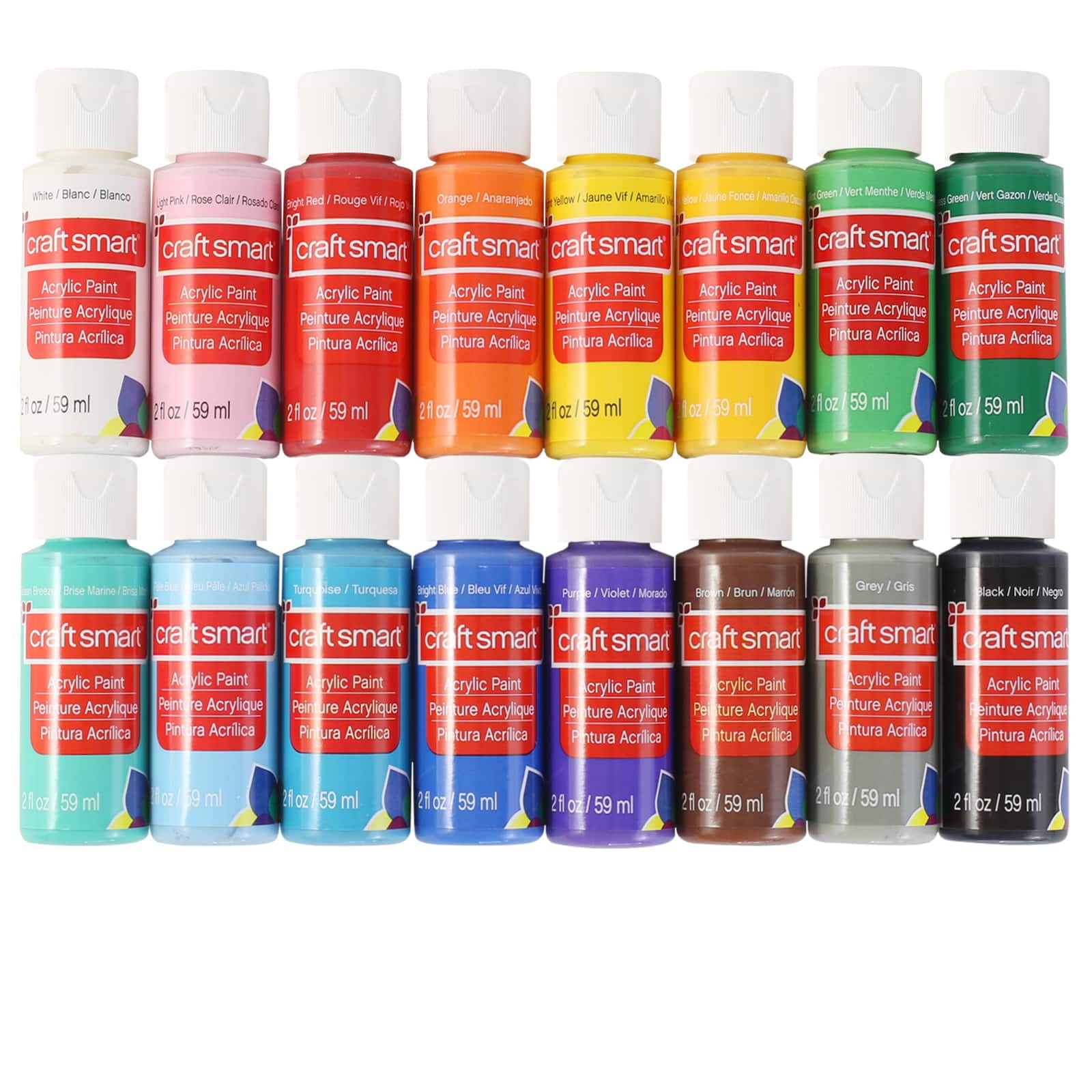 Craft Smart 16 Assorted Matte Acrylic Paint Set - Non-Toxic Paint For Drawing, Painting, Art & Crafts Supplies - 1 Pack