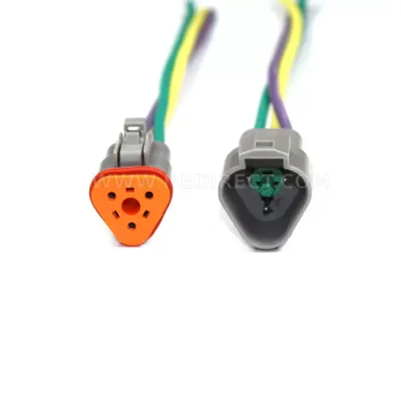 16 Awg Assembled Deutsch Dt 3 Pin Waterproof Connector 6" Wire Kit