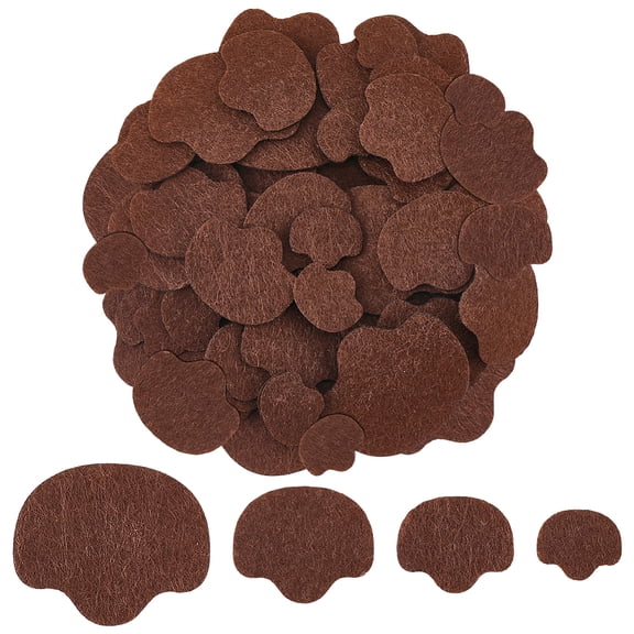 16 Bags Felt Craft Nose for DIY Toys Puppet Plush Animal Making Coconut Brown 15~33x18~39x1mm 60pcs/bag for DIY