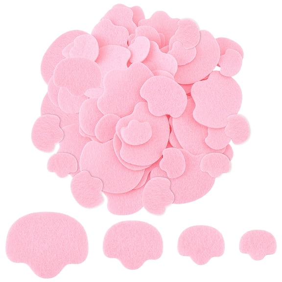 16 Bags Felt Craft Nose for DIY Toys Puppet Plush Animal Making Pink 15~33x18~39x1mm 60pcs/bag
