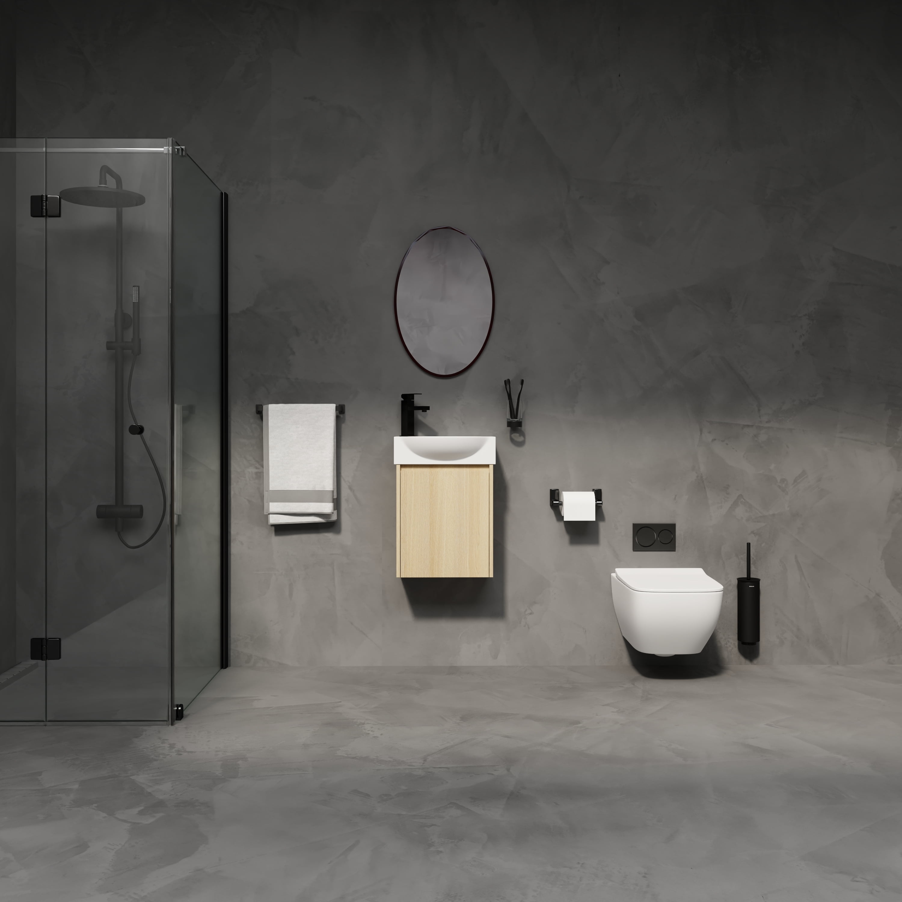 16 "Bathroom Vanity Sink Combo for Small Space, Modern Small Bathroom ...