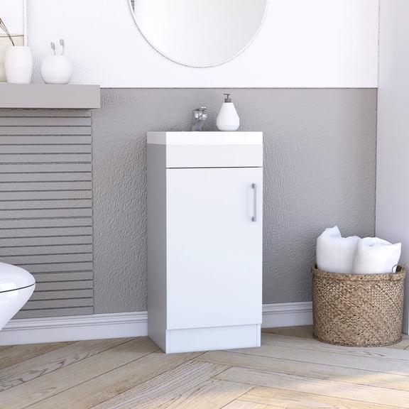 16" Bathroom Vanity with Shelf | Used in Modern Bathrooms | Particle Board Construction | Helps Organize Bathroom Items