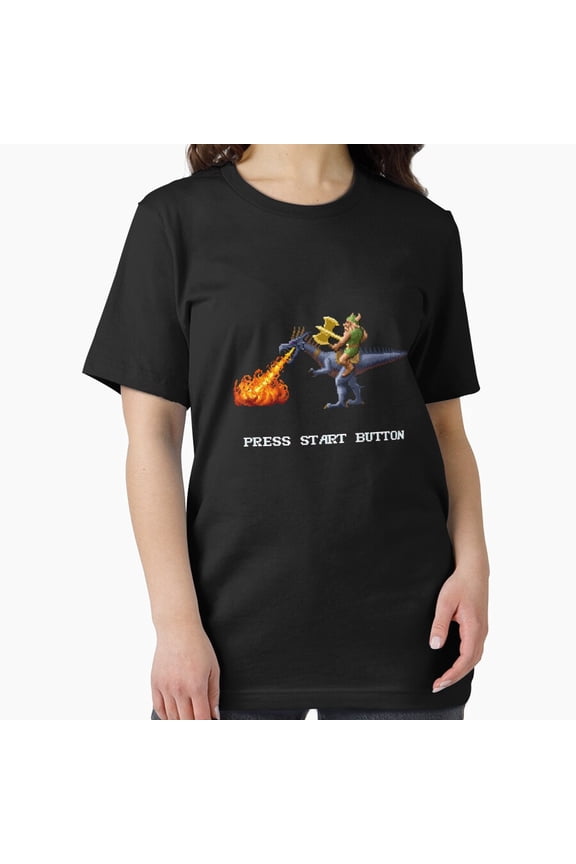 16 Bit Fantasy Hack and Slash Battle Retro DOS Game Fan Unisex T-Shirt, up to size 5XL