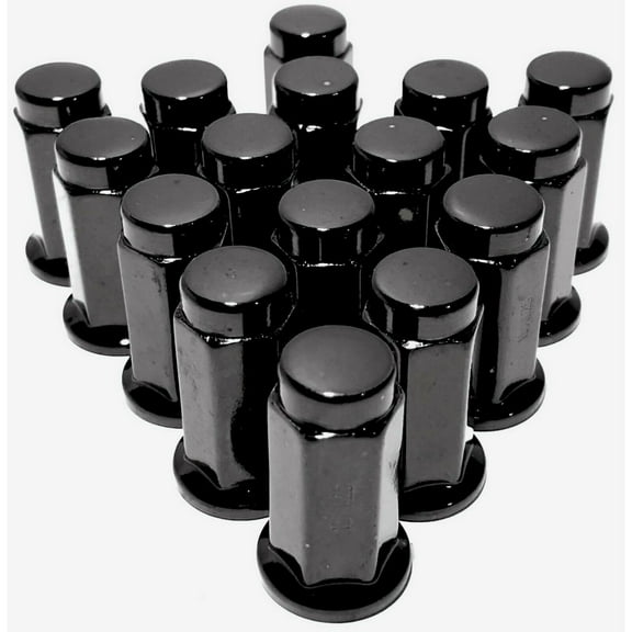 16 Black 10X1.25 Flat Base Lug Nuts set ATV UTV 14mm Hex Honda Yamaha Suzuki