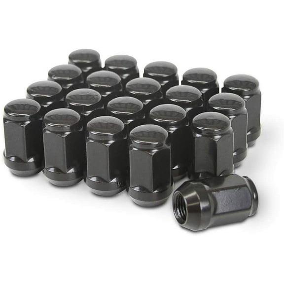 16 Black Golf Cart Lug Nuts 1/2x20 Compatible with Club Car Compatible with EZ-GO Caryall Expres 16pcs