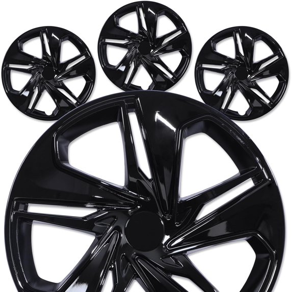 16" Black Lacquer Hubcaps Compatible with 2016-2026 Honda Civic Sedan Steel Wheels - Set of 4,Snap-on Design Wheel Rim Covers