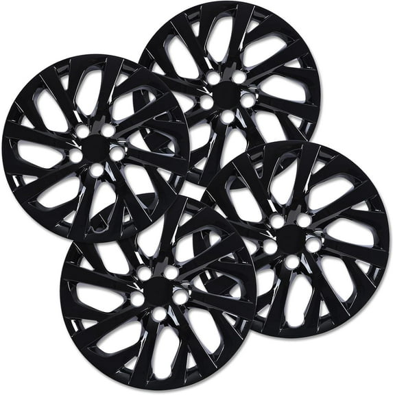 16" Black Lacquer Hubcaps for Toyota Corolla 2009-2026,Snap-on Installation with retention rings,Set of 4 Wheel Rim Covers for Steel Wheels