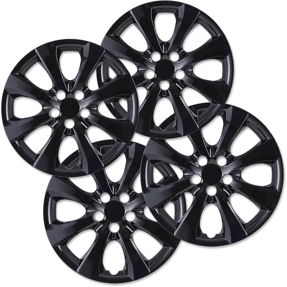16" Black Lacquer Hubcaps for Toyota Corolla 2020-2026 & Toyota Corolla Hybrid LE 2023-2026 Steel Wheels - Set of 4,Snap-on Design Wheel Rim Covers