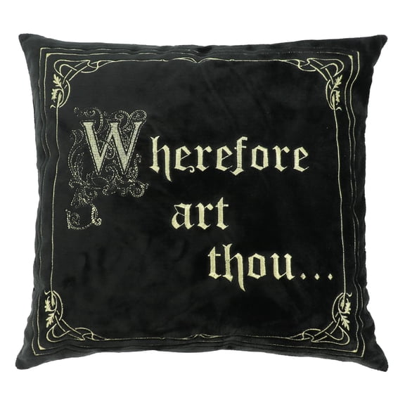 16" Black Wherefore Art Thou Throw Pillow by Ashland