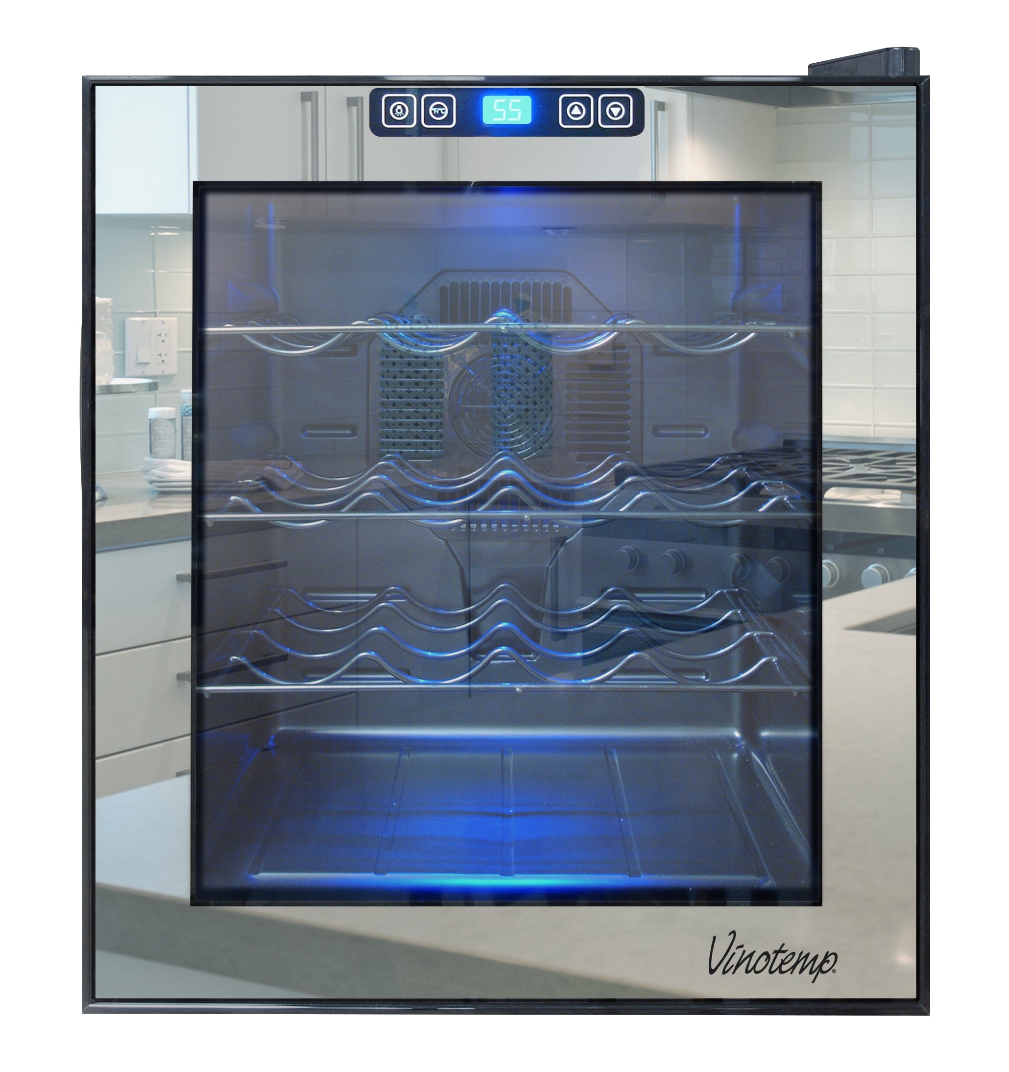 16-Bottle Mirrored Thermoelectric Wine Cooler