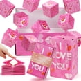 thumbnail image 1 of 16 Bounces Surprise Explosion Gift Box, Folding Bouncing Exploding Gift Box, Pop up Money Boxes for Cash Gift, Pop Open Gift Box for Birthday Valentine Women Men (Pink, I Love You), 1 of 7