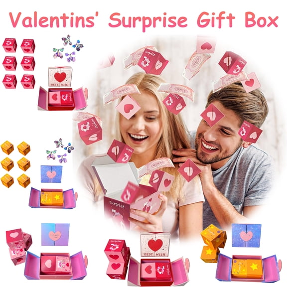 16 Boxes Surprise Gift Box Explosion for Money, Pop-Up Surprise Money Box Romantic Red Envelope Bouncing Gift Box for Christmas Valentine Birthday Anniversary Creative Cash Gift, AKLJWH, A