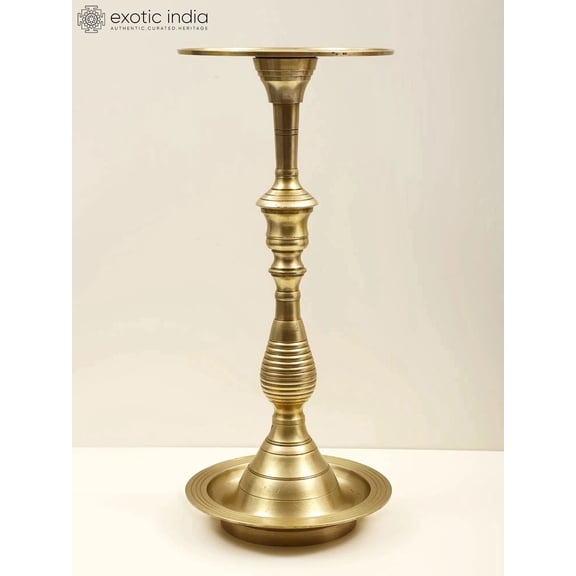 16" Brass Diya Stand | Handmade | Made in India